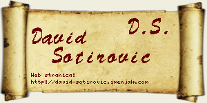 David Sotirović vizit kartica
